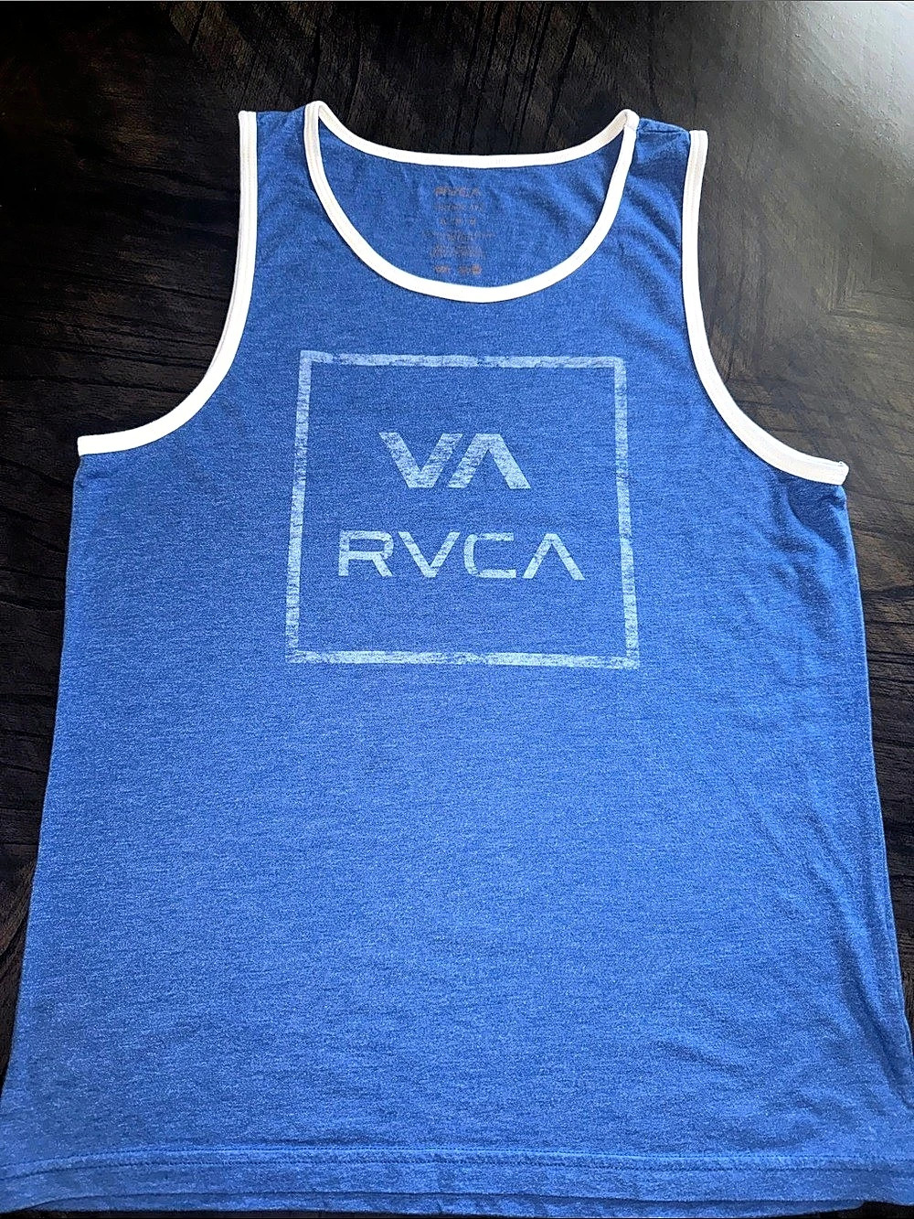RVCA Vintage Dye Men's Blue Tank Top Size Medium